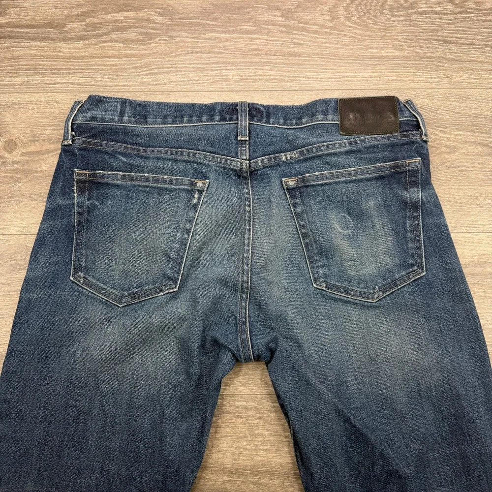S.M.N. Jeans Mens 36x29 Blue Faded The Finn Tapered Slim USA Made 5 Pocket